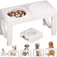 XIAZ Elevated Dog Bowls Large Breed Raised Dogs Bowl Stand - B-White / Premium