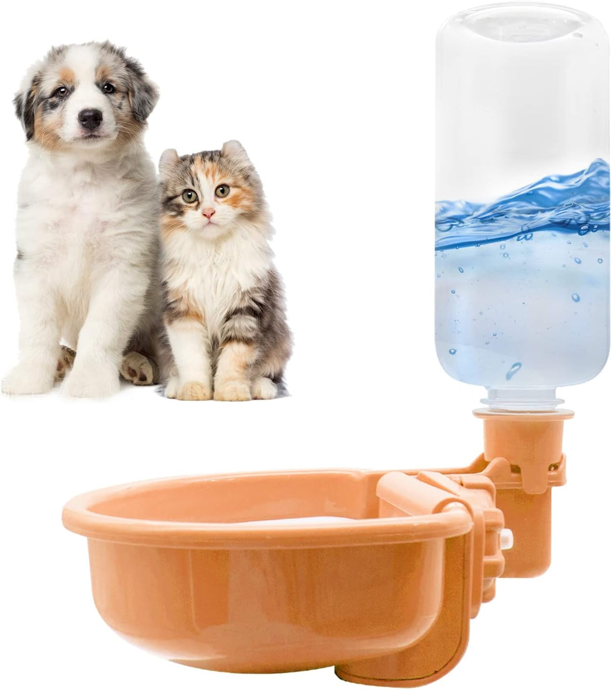 VANNON Gravity Pet Water Bowl, Grey - 16oz / C-Orange