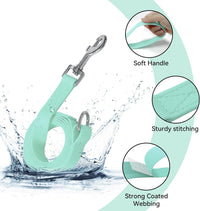 Waterproof Dog Leash, 5/6 FT Durable Odor-Proof Dog Leashes with Strong Metal Hooks Fits Small - Mint Green / 5FT - 3/4 inch Width - image 2
