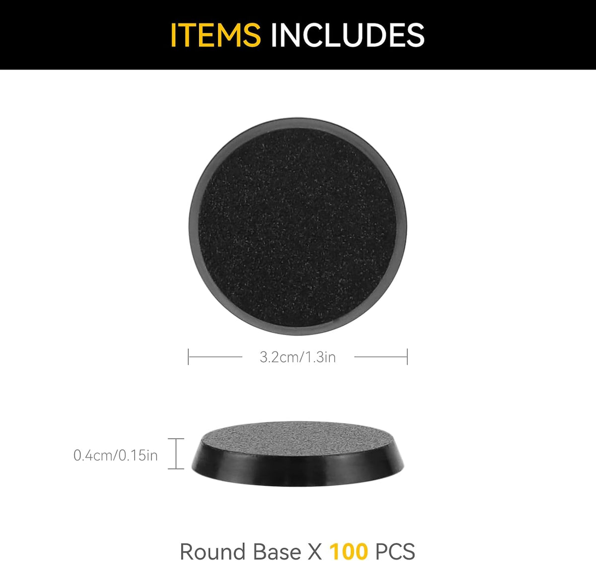 FIGURESLAB 100 black textured plastic miniature bases in 7 sizes - view 13