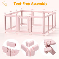 DIY Clear Acrylic Dog Playpen House - Skin Pink / 12PCS / 23.6"H - image 3