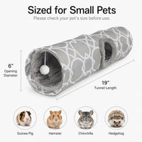 Plush Inside 3-Way Shape Small Animals Tube Tunnel – Essentials for Small Pets - S - image 4