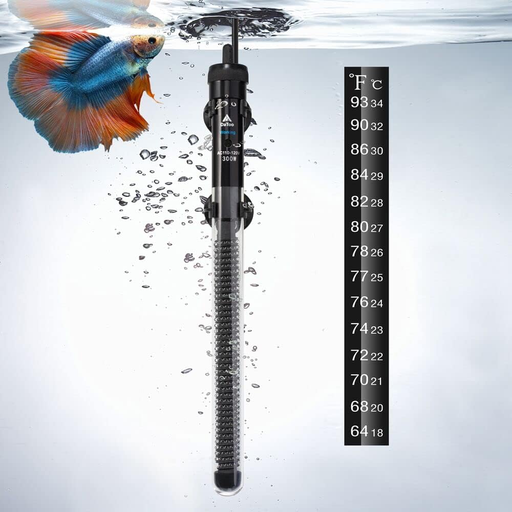DaToo Aquarium Heater Adjustable 50W Submersible Fish Tank Heater - 300Watt