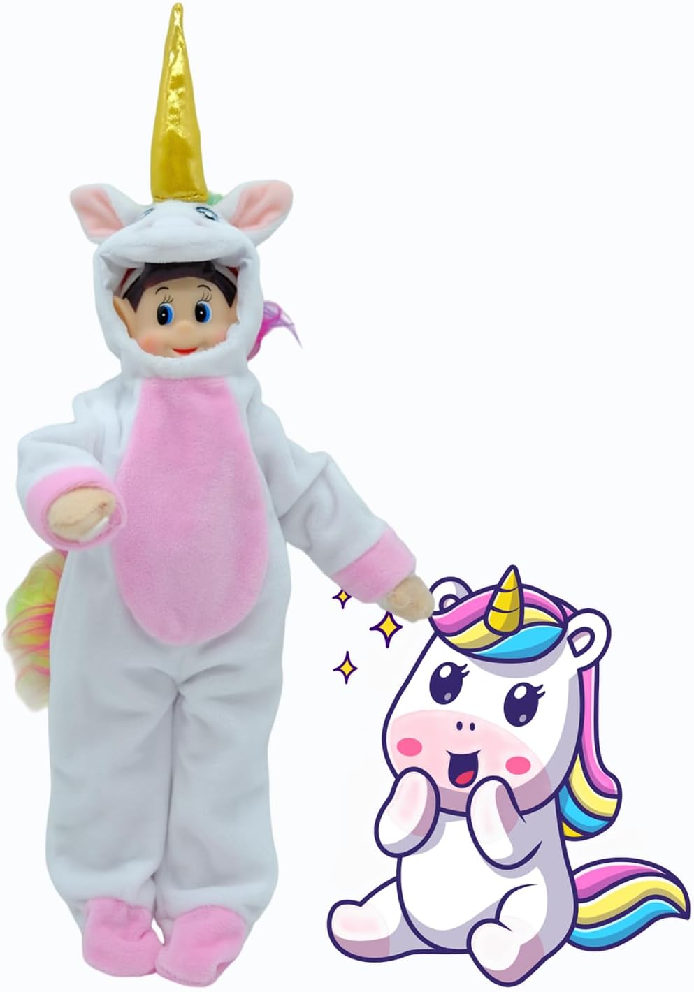 Fayelfland unicorn couture outfit for 12 inch elf dolls in pink - view 3