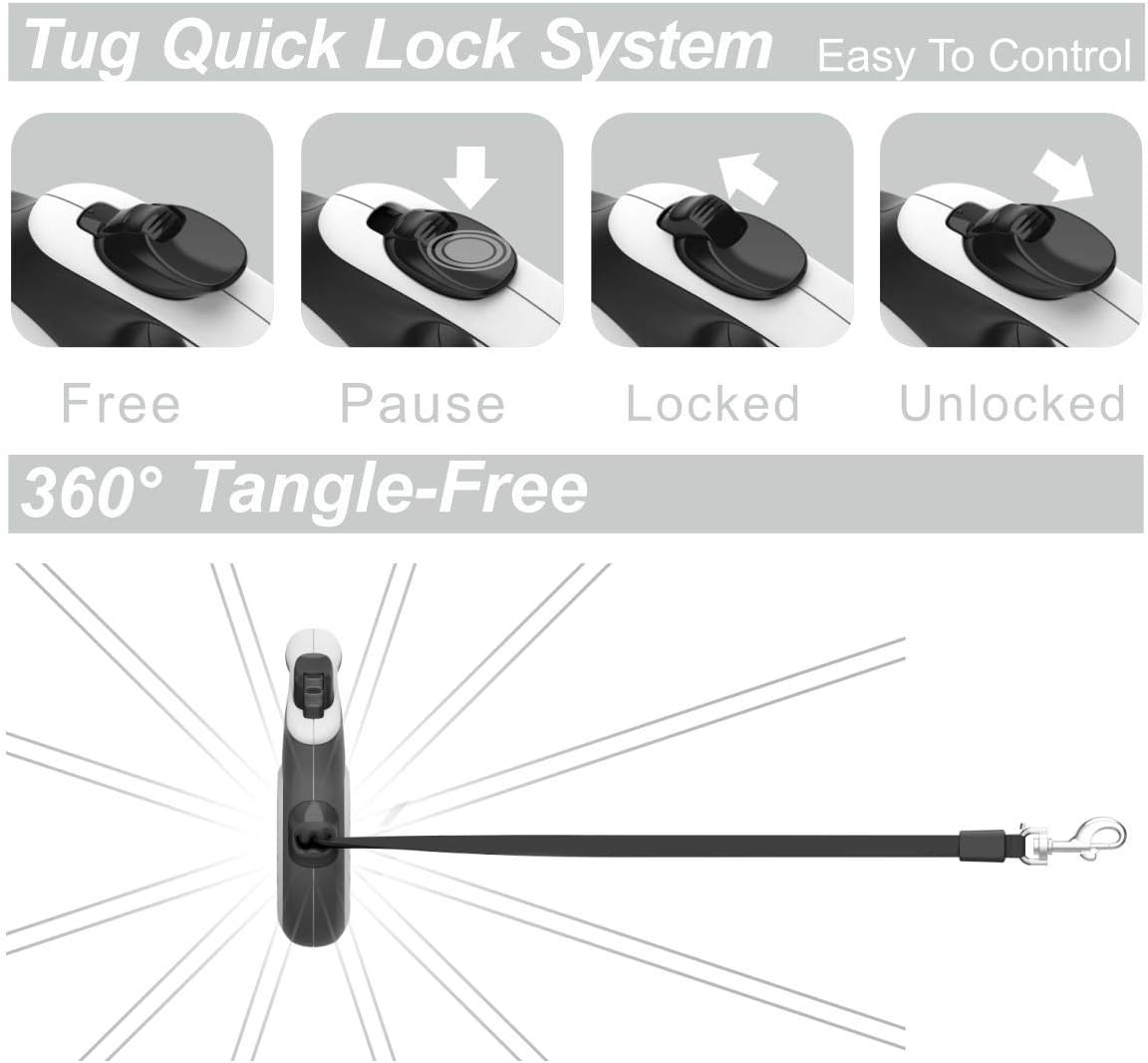TUG Original Retractable Dog Leash - White / Small - image 3