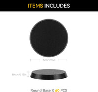 FIGURESLAB 100 black textured plastic miniature bases in 7 sizes - view 7