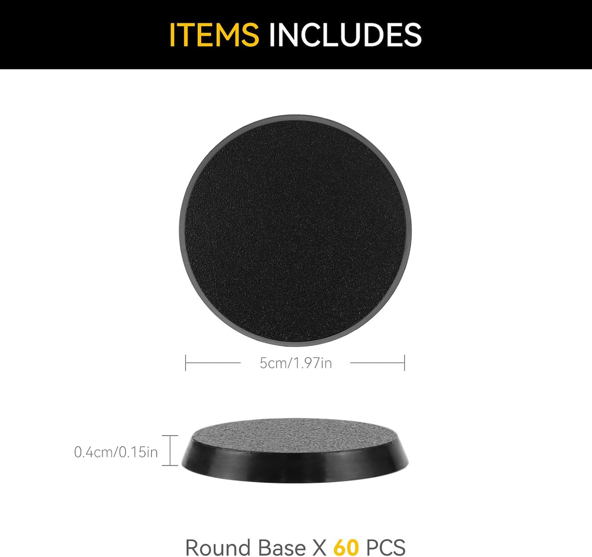 FIGURESLAB 100 black textured plastic miniature bases in 7 sizes - view 7