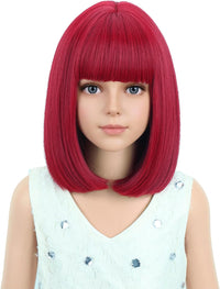 PATTNIUM kids dark blue short bob wig, synthetic with adjustable cap - view 8