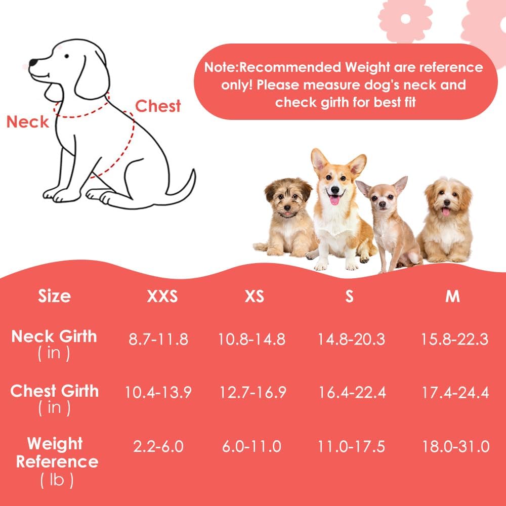 SlowTon No Pull Dog Harness with Leash for Small Medium Dogs - Small(11-17.5lb) / Pink Daisy - image 3