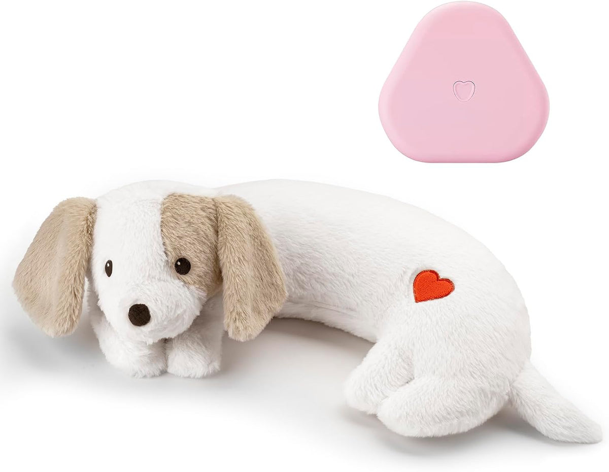 Moropaky Heartbeat Toy Puppy Heartbeat Stuffed Animal Heartbeat Plush - White