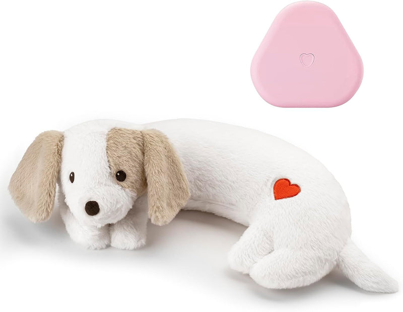 Moropaky Heartbeat Toy Puppy Heartbeat Stuffed Animal Heartbeat Plush - White