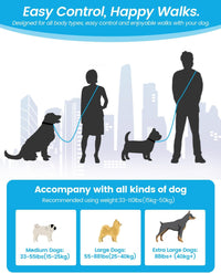 Hands Free Dog Leash, 5.1-8.9ft Crossbody Leash for Dog Walking – Essentials for Dogs - Grey Blue - image 3