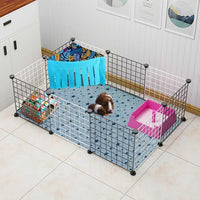 RIOUSSI Guinea Pig Hideout Hideaway Corner Fleece Toys Cage - Blue Leaves / Triangle - image 4