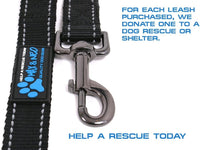 Max and Neo Reflective Nylon Dog Leash - 6 FT x 1" Wide / BLACK - image 4
