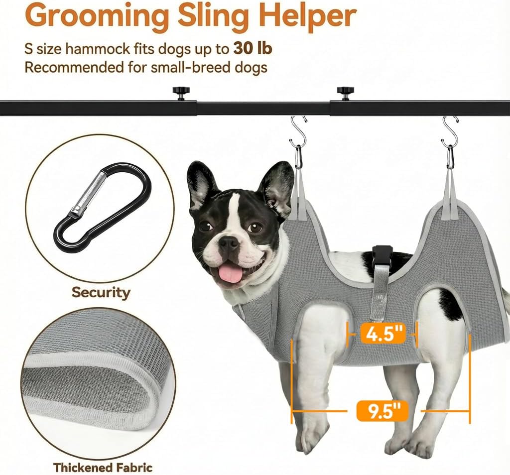 H Shape Dog Grooming Arm for Table, L Size Hammock, 42" H - S Hammock (Leg Spacing: 4.5–9.5″) - image 4