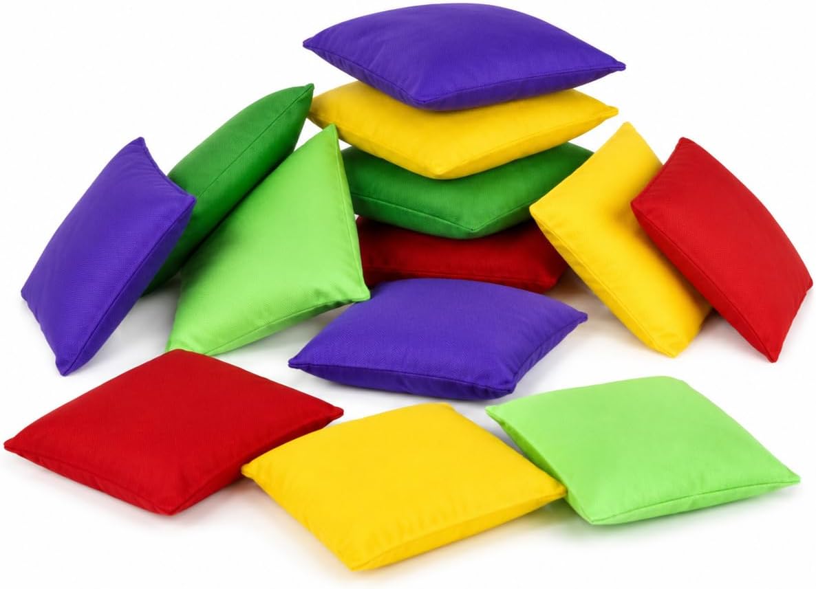 Small Colorful Nylon Bean Bags for Hand Toss Games - 4.7in-15 Pcs