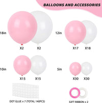 RUBFAC Gold Balloons Different Sizes Chrome Gold Balloon Arch Kit - White Pink - image 2