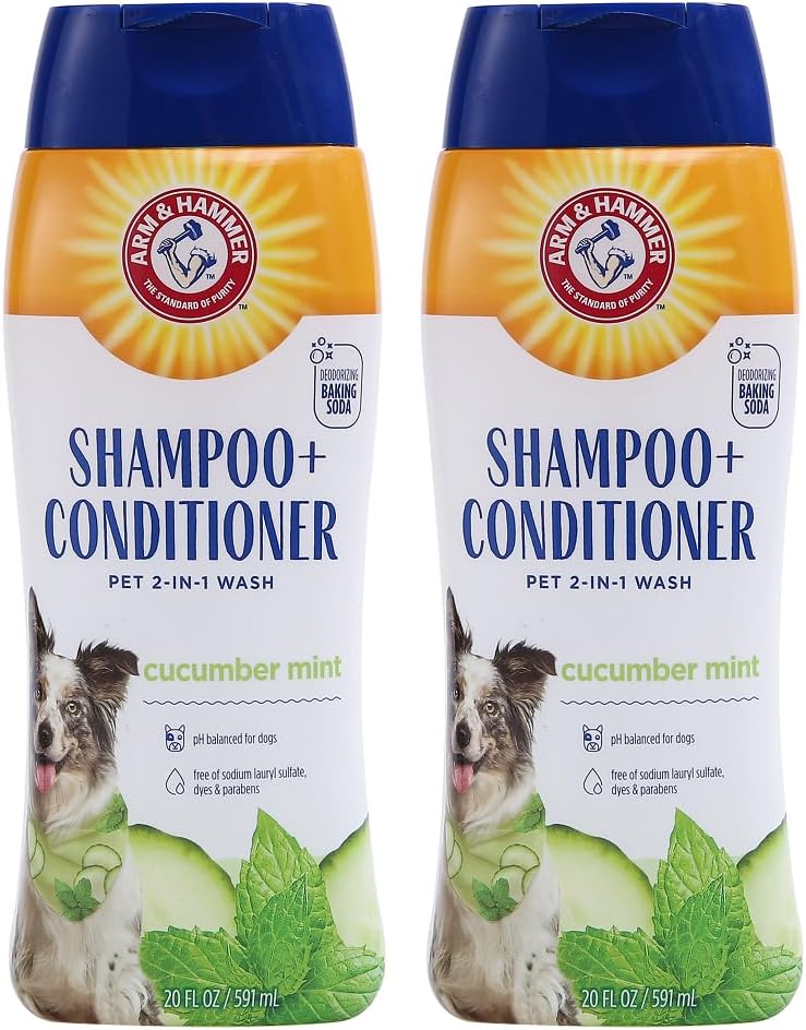 Arm & Hammer 2-in-1 Dog Shampoo and Conditioner - Cucumber Mint / 20 Fl Oz (Pack of 2)