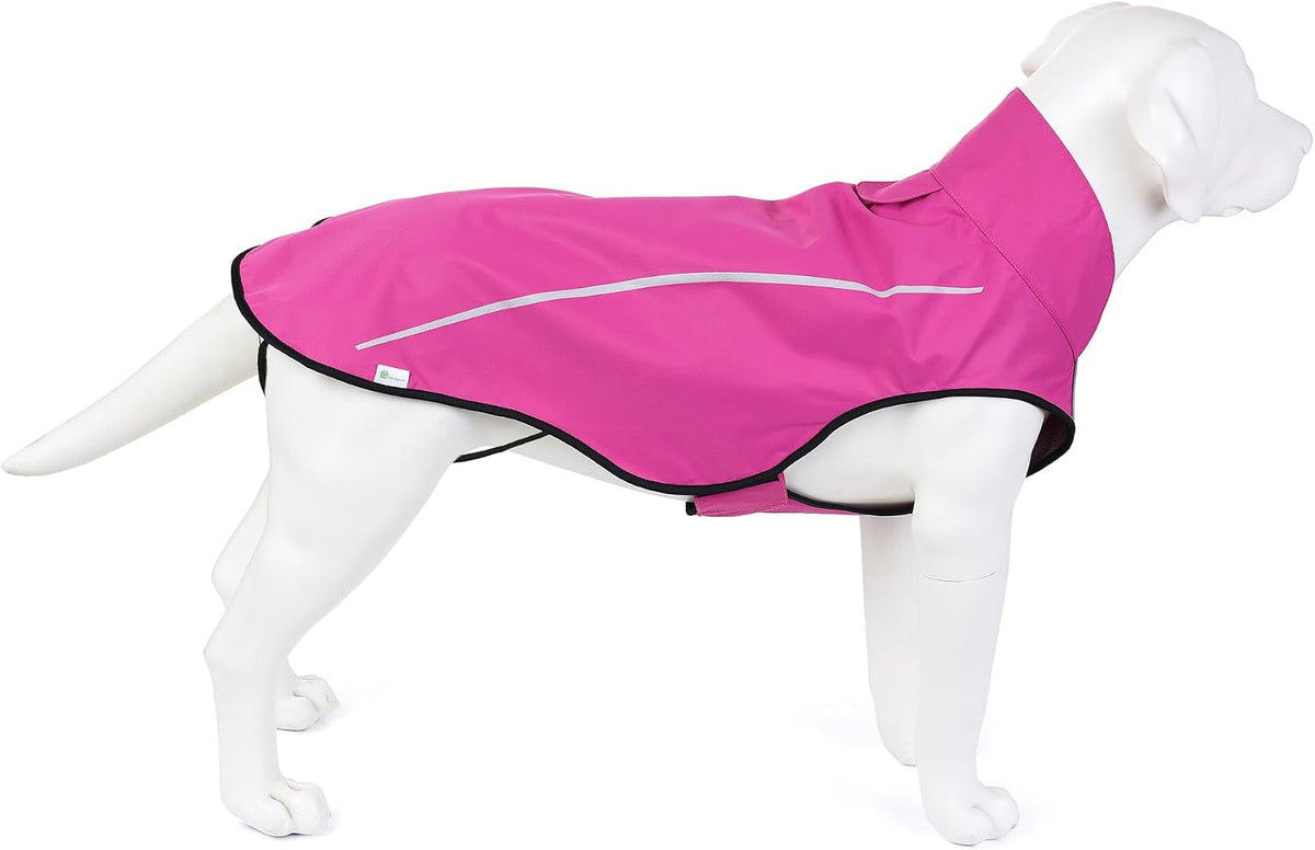Mile High Life Dog Raincoat - L Chest 32"-40" / Hot Pink