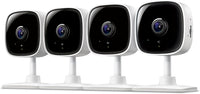 Tapo 1080P Indoor Security Camera, Baby Monitor, Dog Camera - 1080P / White / 4-Pack