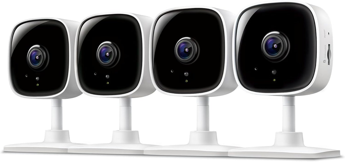 Tapo 1080P Indoor Security Camera, Baby Monitor, Dog Camera - 1080P / White / 4-Pack