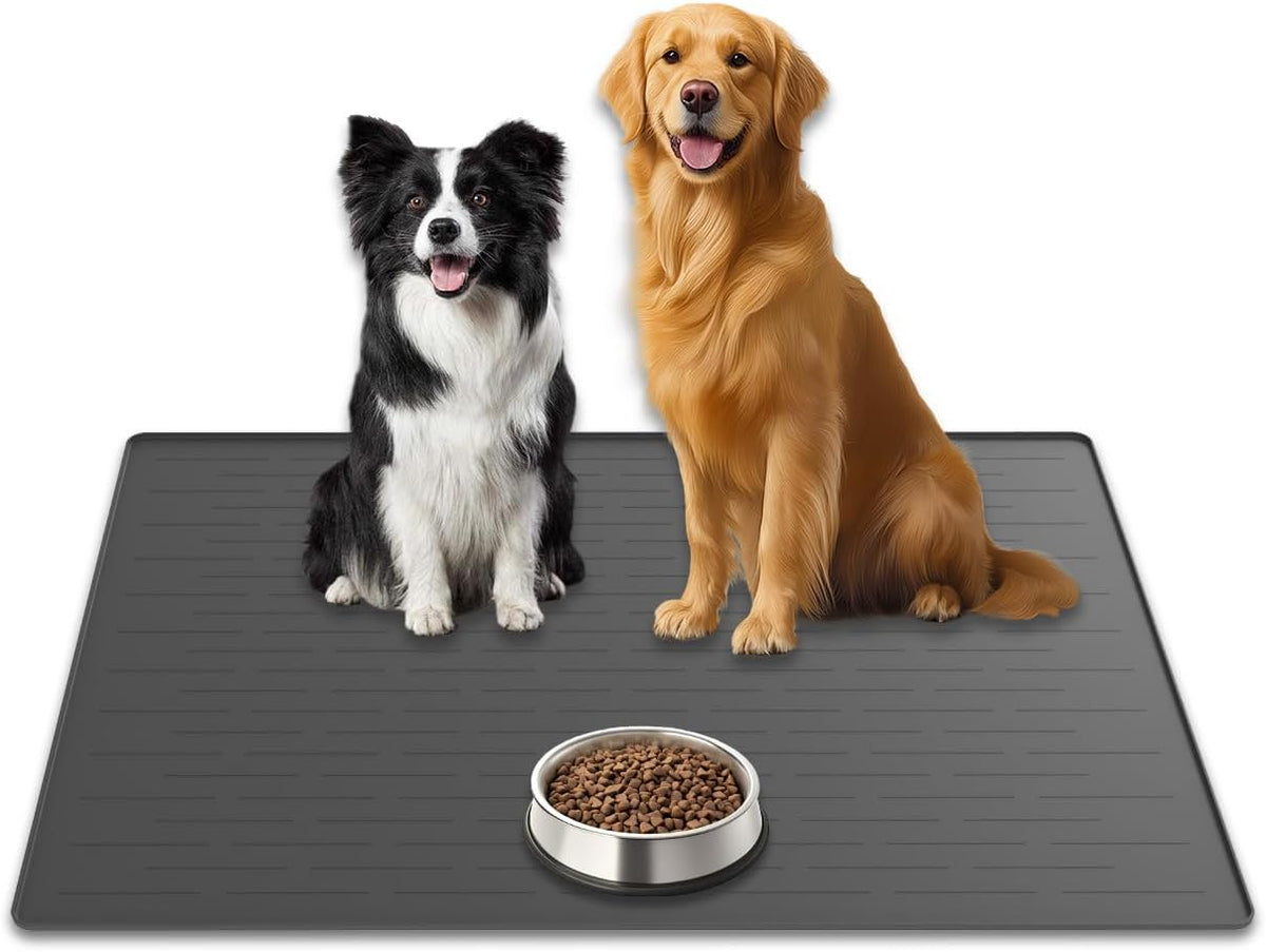 XXXXL Largest Pet Food Mat - Dark Gray / 31.8"L x 23.8"W
