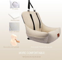 WOOAIDAGG Dog Car Seat for Small Dogs, Ultra-Soft Fabric - Beige - image 2