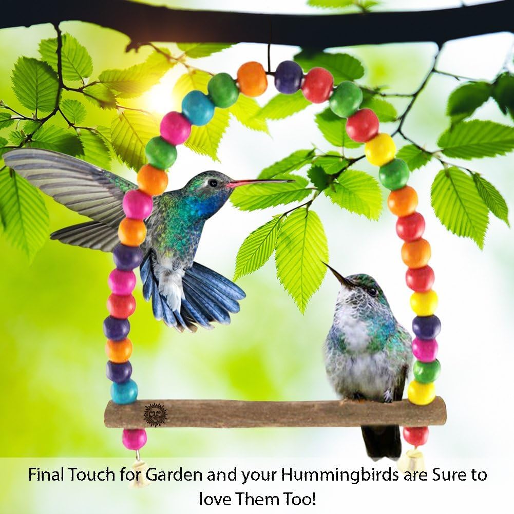 SunGrow Colorful Finch Swing Toy with Bells - Swing Perch,1 Piece - image 3
