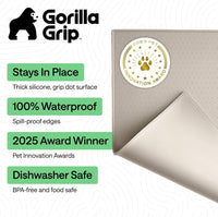 GORILLA GRIP Dog Food Mat, 100% Waterproof Silicone, 16x10 Beige – Essentials for Dogs - Beige / 16"l X 10"w - image 2