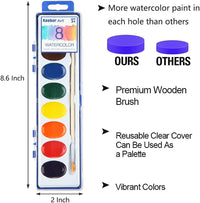 Keebor Washable Watercolor Paint Set, 8 Colors with Paint Brush - 8 Colors(Pack of 36) - image 2