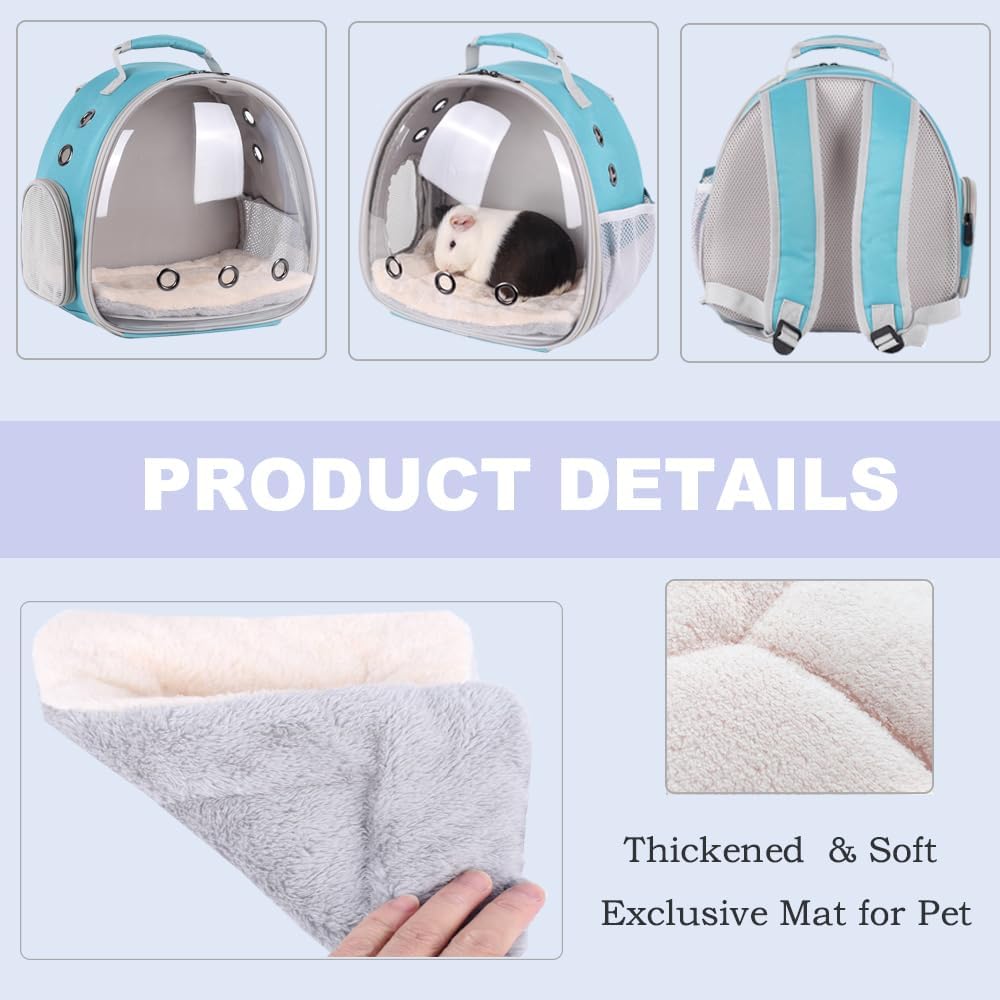 Portable Small Animal Backpack Travel Breathable Pet Carrier Bag - Green / Backpack - image 3