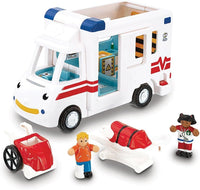 WOW Toys Robin's Rescue friction toy ambulance set with two figures, stretcher and wheelchair