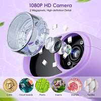 Temodu Kids Microscope 2.0" Screen 1000X Digital Microscope for Kids - Purple - image 3