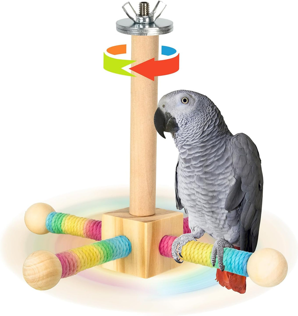 Agape Medium-Large Bird Toy, Rotating Interactive Parrot Toy - L