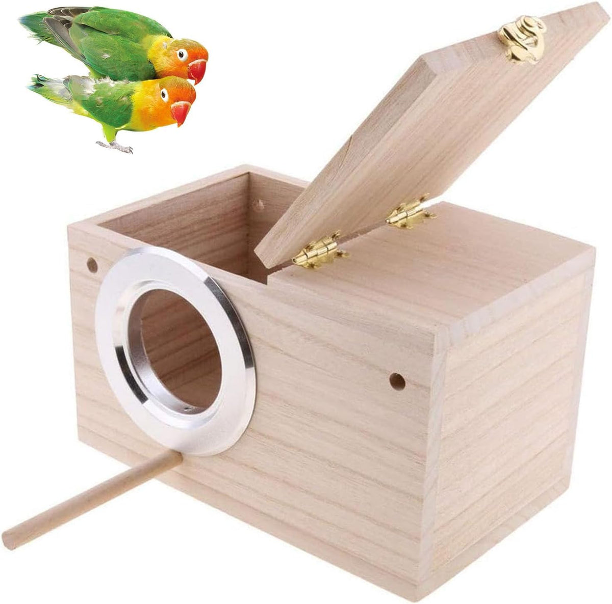 Parakeet Nesting Box, Bird Nest Breeding Box Cage Wood House for Finch Lovebirds Cockatiel Budgie - Small: 8" x 5" x 5"