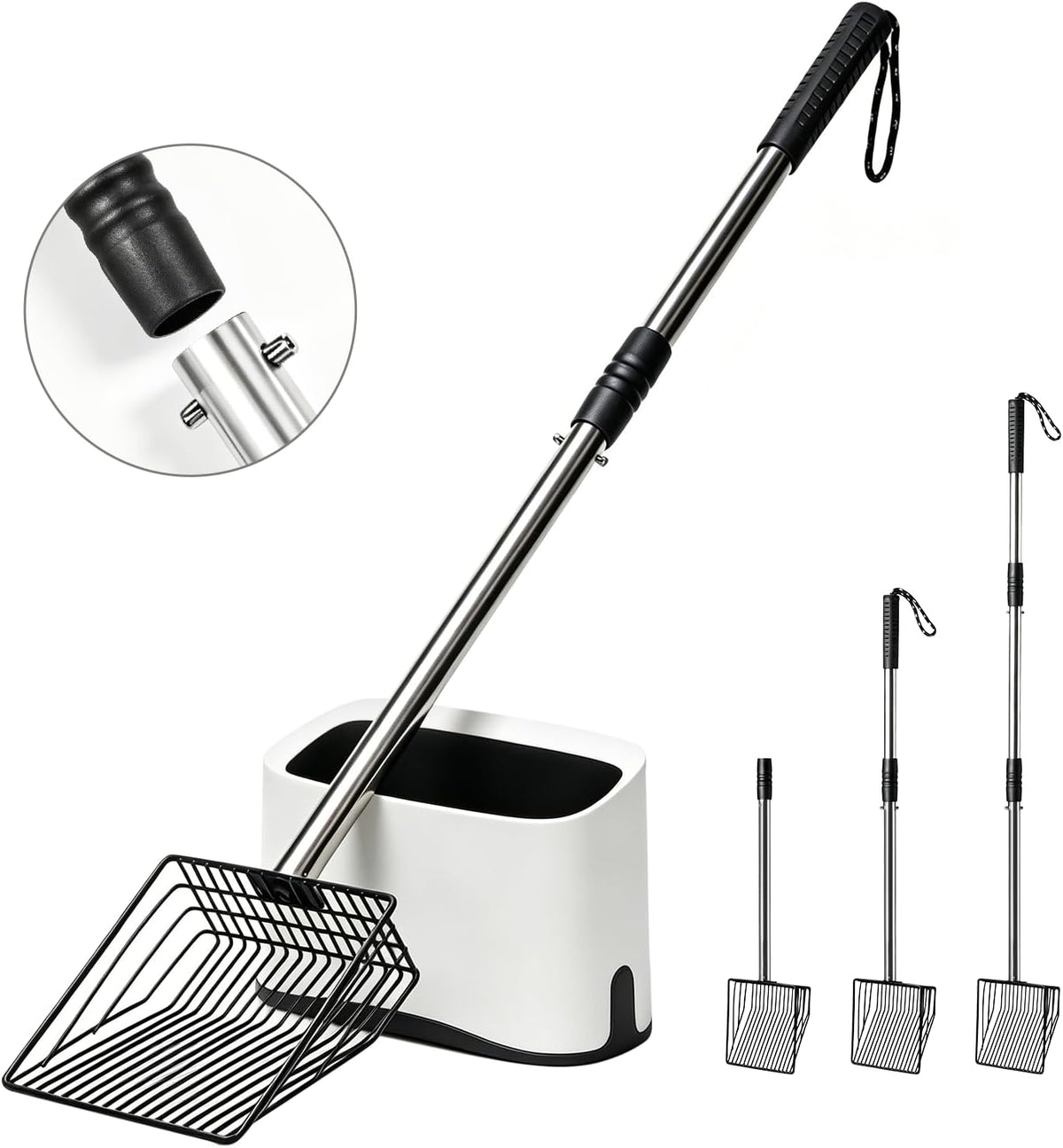 Cat Litter Scoop 43 inch Metal Litter Scooper with Stainless Steel - Upgraded Long Handle