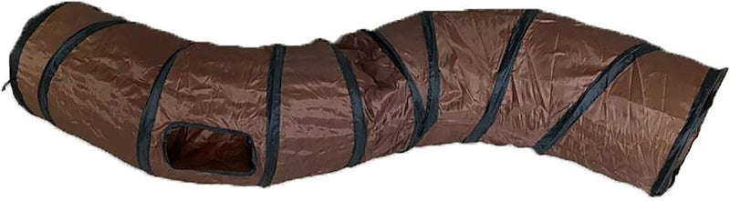 iCAGY Cat Tunnel Toys for Indoor Cats Kittens Rabbits - 47" (Shape S) / Brown
