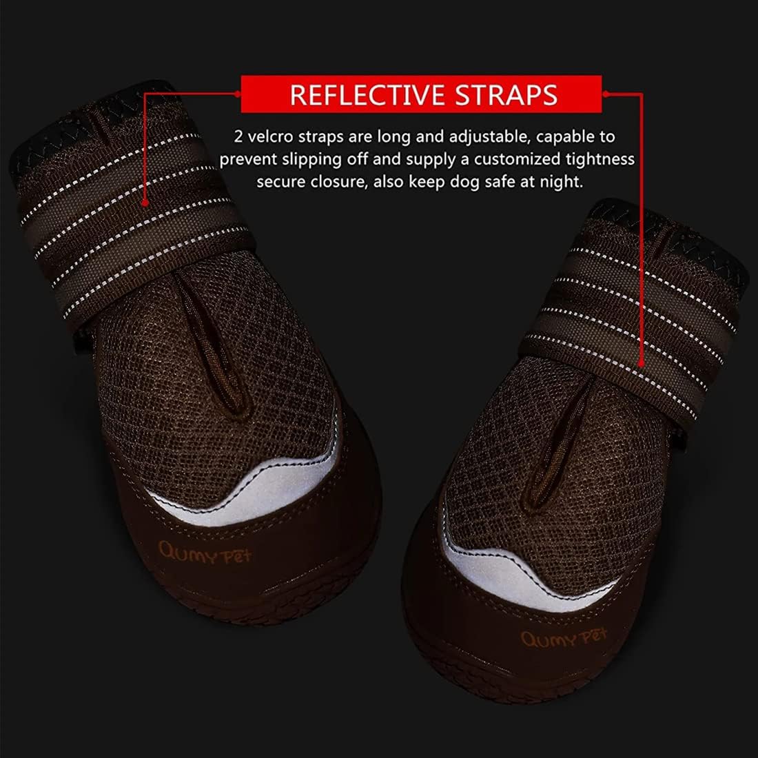 QUMY Dog Shoes for Large Medium Dog Boots & Paw Protectors for Hot - Khaki / Size 5: 2.4''x2.8''(W*L) for 40-55 lbs - image 2