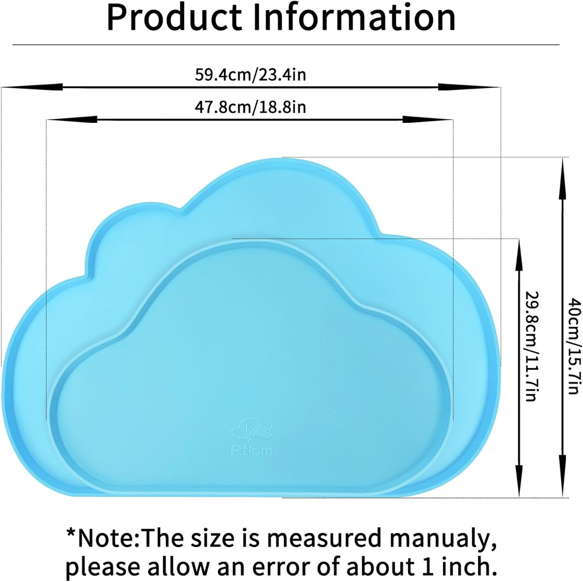Silicone Pet Placemat for Dogs and Cats - 23.4"L x 15.7"W / Sky Blue - image 2