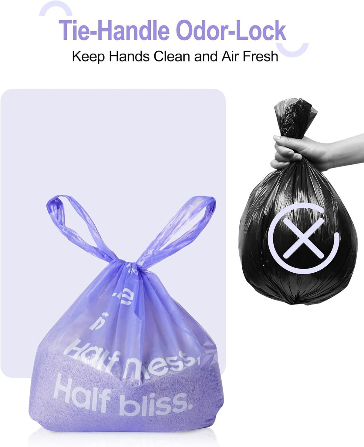 125 Count Cat Poop Bags Cherry Blossom Scented with Handles - Lavender / 125 Count / Medium-14.96" x 6.69" - image 3