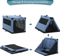 PETSFIT 36" Soft Portable Dog Crate - 26.0"L x 19.0"W x 18.0"H / Blue - image 2