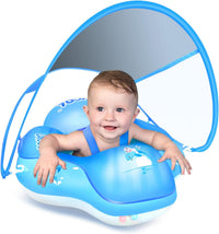 Baby Pool Float with Canopy UPF50+ - Small / deepblue