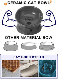 Y YHY Cat Bowl Anti Vomiting, Raised Food Bowls - 5 Inches / Grey - image 4
