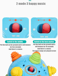 Toddler's Music Dancing Shake Ball, Move, Crawl, Bounce - Blue - image 3