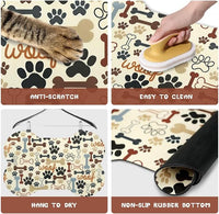 Dog Food Mats for Floors Waterproof - Beige Bone / 19"L x 12"W - image 3