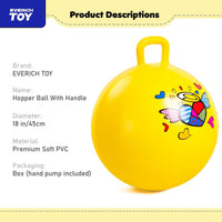 EVERICH TOY 18 inch hopper ball for kids with handle, purple pink clouds - view 14