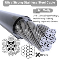 Tie Out Cable for Dogs,50FT Dog Leads,Heavy Duty Tie Out Cable for Large Dogs Up to 125lbs,Durable Dog Runner Tether Line for Outdoor,Yard