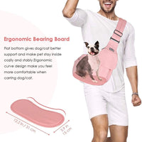 SlowTon Pet Carrier, Hard Bottom Support & Adjustable Padded Shoulder Strap – Essentials for Dogs - Peach - image 4