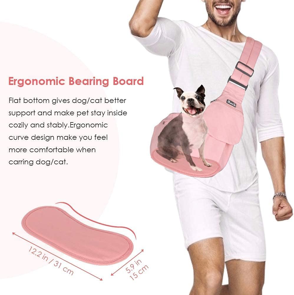 SlowTon Pet Carrier, Hard Bottom Support & Adjustable Padded Shoulder Strap – Essentials for Dogs - Peach - image 4