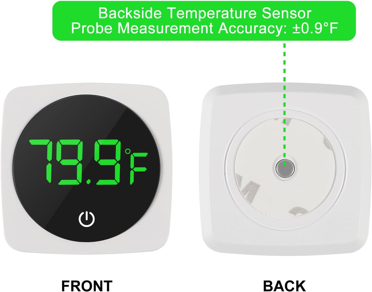 4PCS LED Aquarium Thermometer Fish Tank Thermometer Reptile Terrarium - Square-White 2PCS - image 3